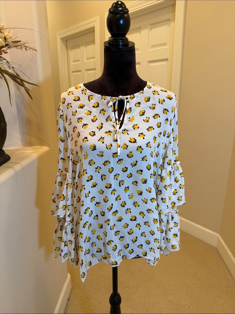 Kobi Halperin floral Boho Silk Blouse XL